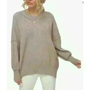 ANRABESS Crewneck Batwing Sleeve Oversized Pullover Sweater Top NWT Size XS